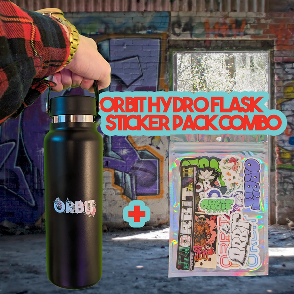 Orbit Hydro Flask Water Bottle/ Sticker Pack Combo